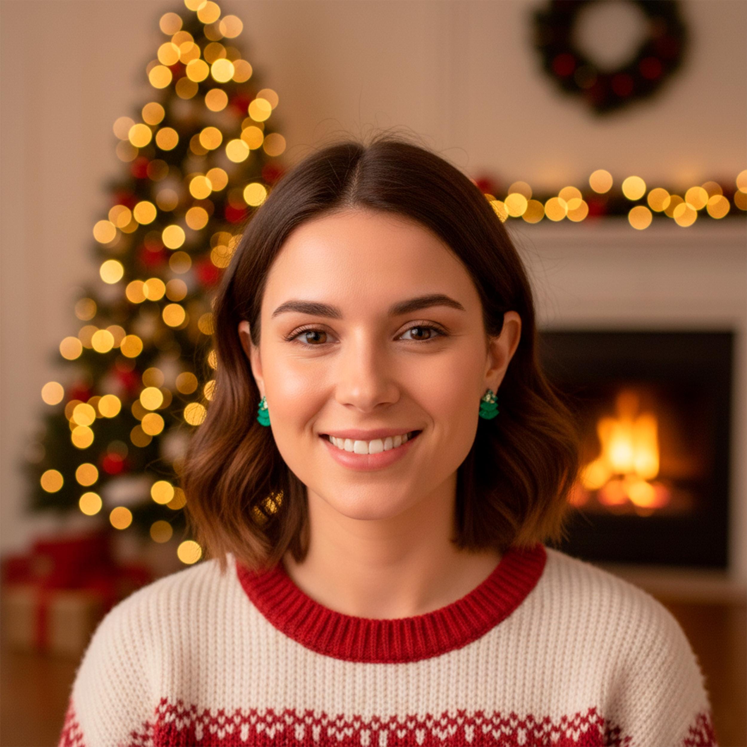 Christmas Tree Earrings stud