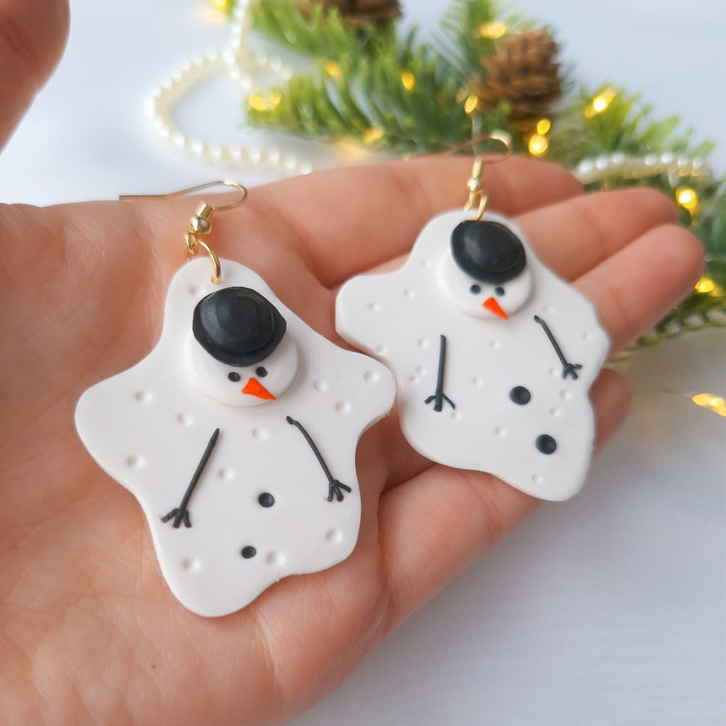 Melted Snowman Earrings