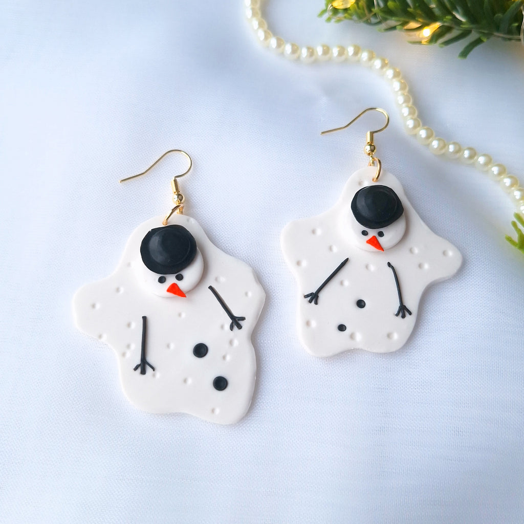 Melted Snowman Earrings