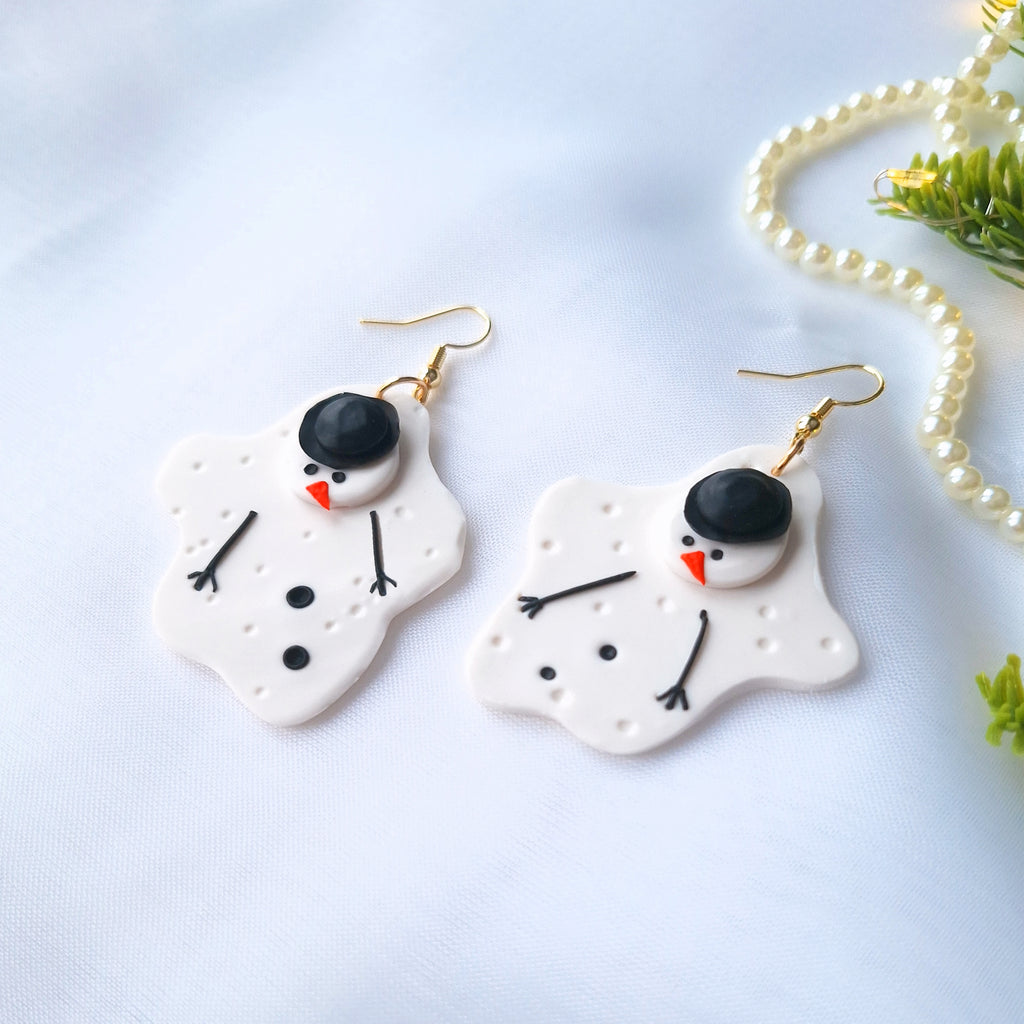 Melted Snowman Earrings