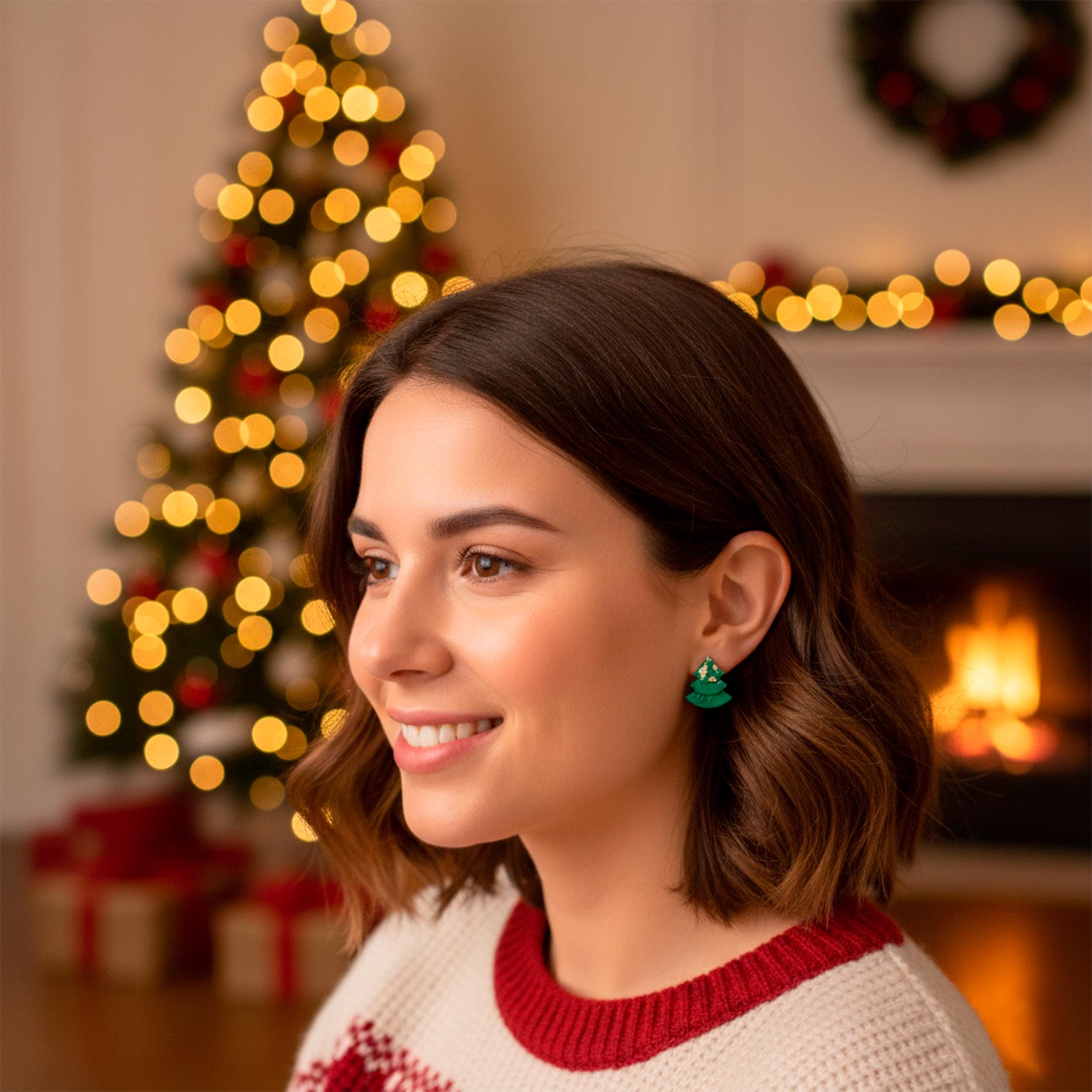 Christmas Tree Earrings stud