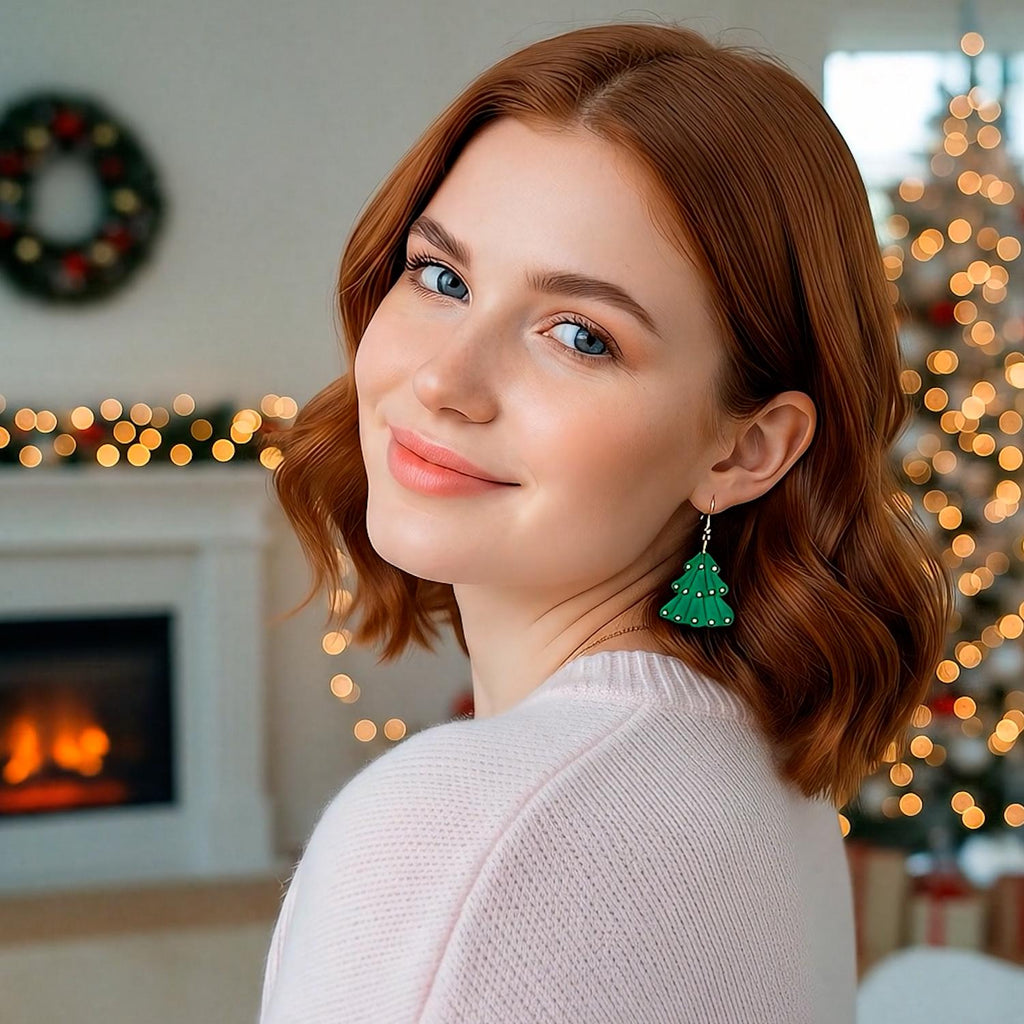 Handmade Christmas Tree Earrings