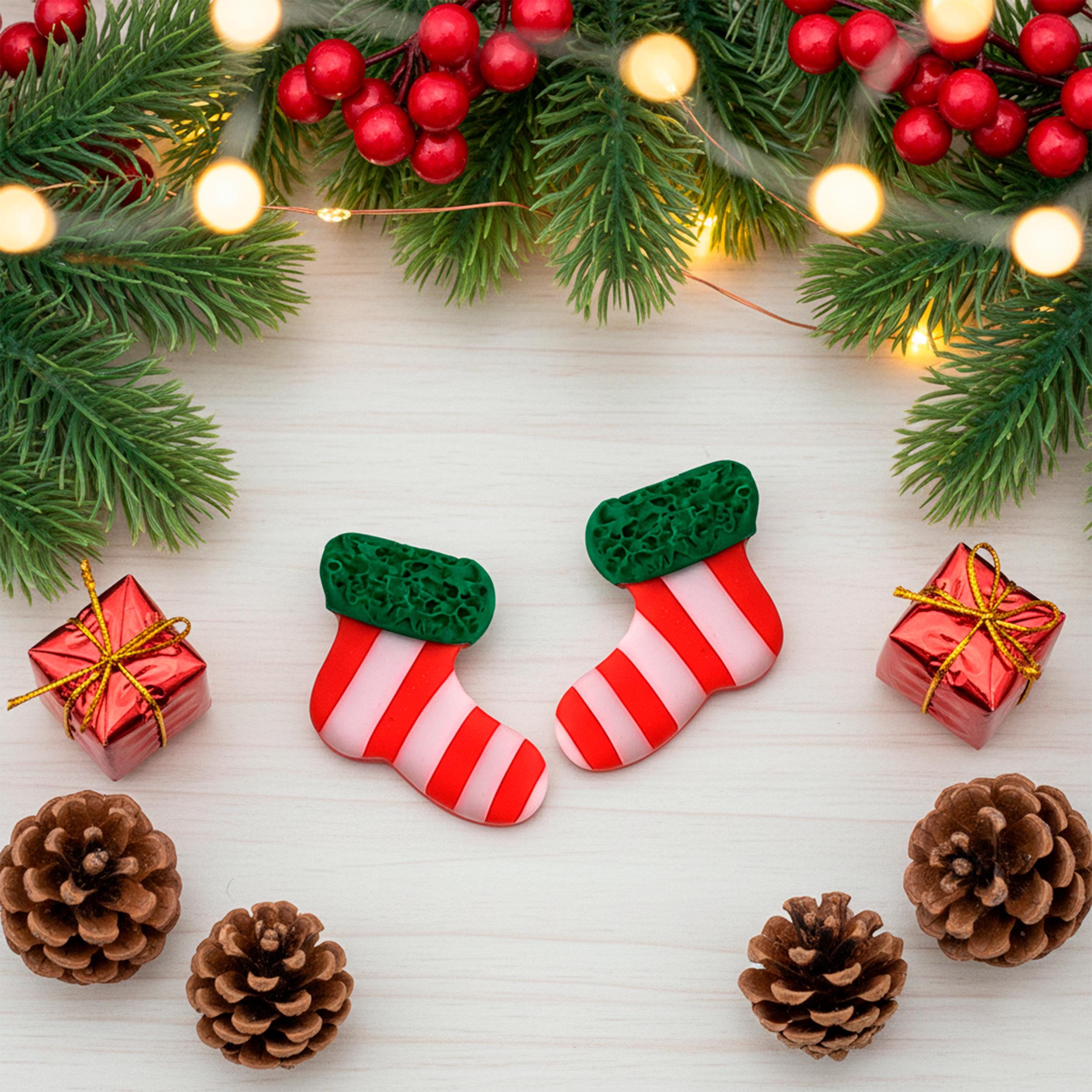 Christmas Stud Earrings Set – Minimalist Polymer Clay Earrings