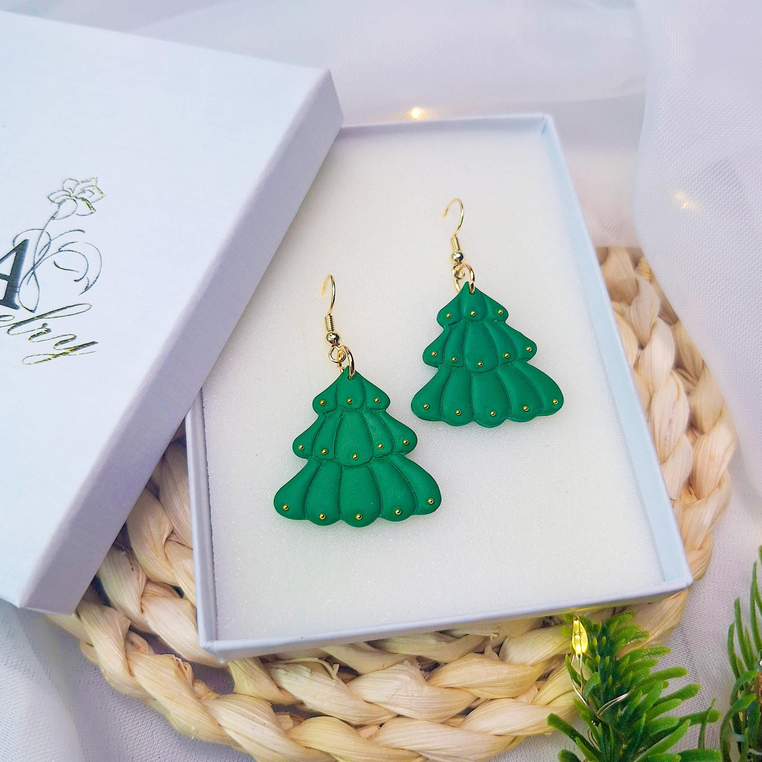 Handmade Christmas Tree Earrings