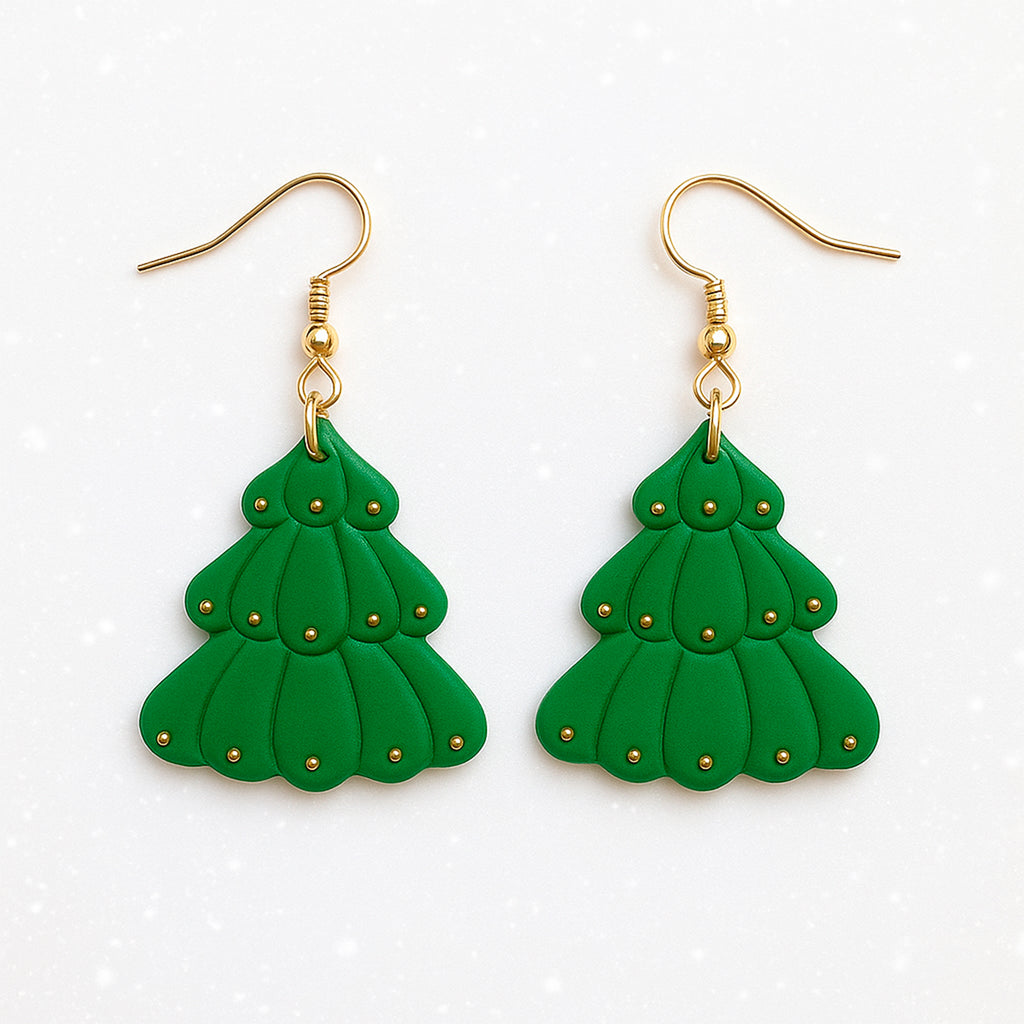 Handmade Christmas Tree Earrings