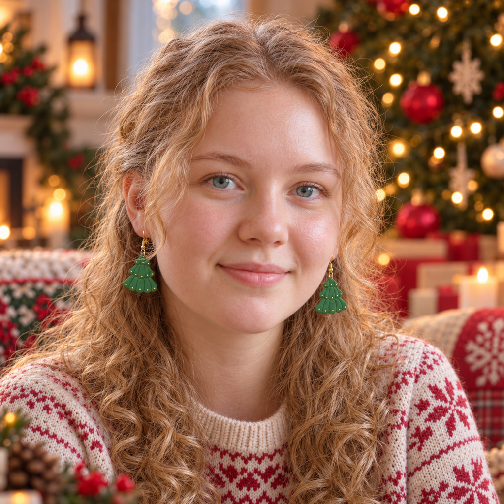 Handgefertigte Weihnachtsschmuck-Ohrringe