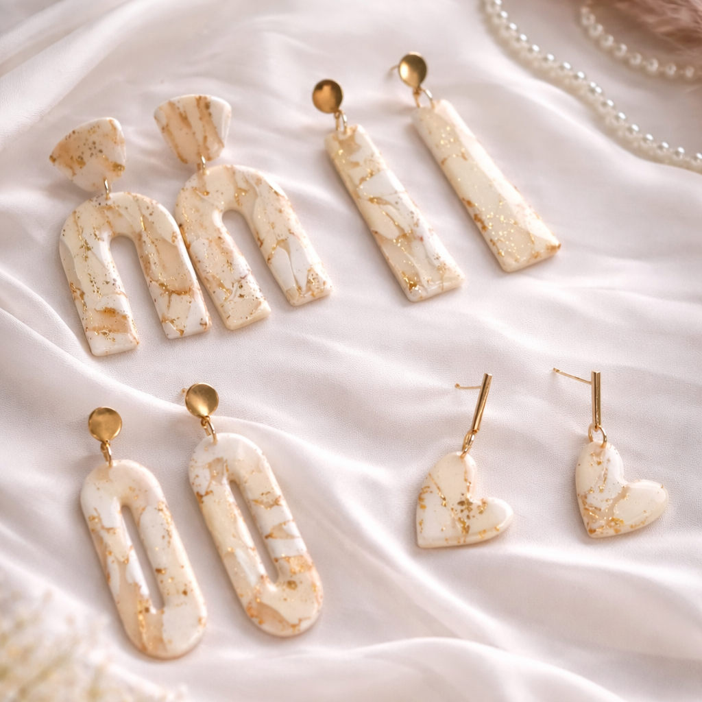 Marble Dangle Earrings х4