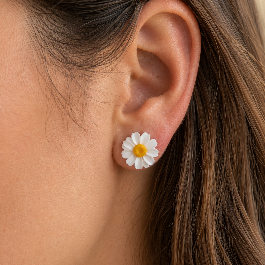 Minimalist Daisy Stud Earrings