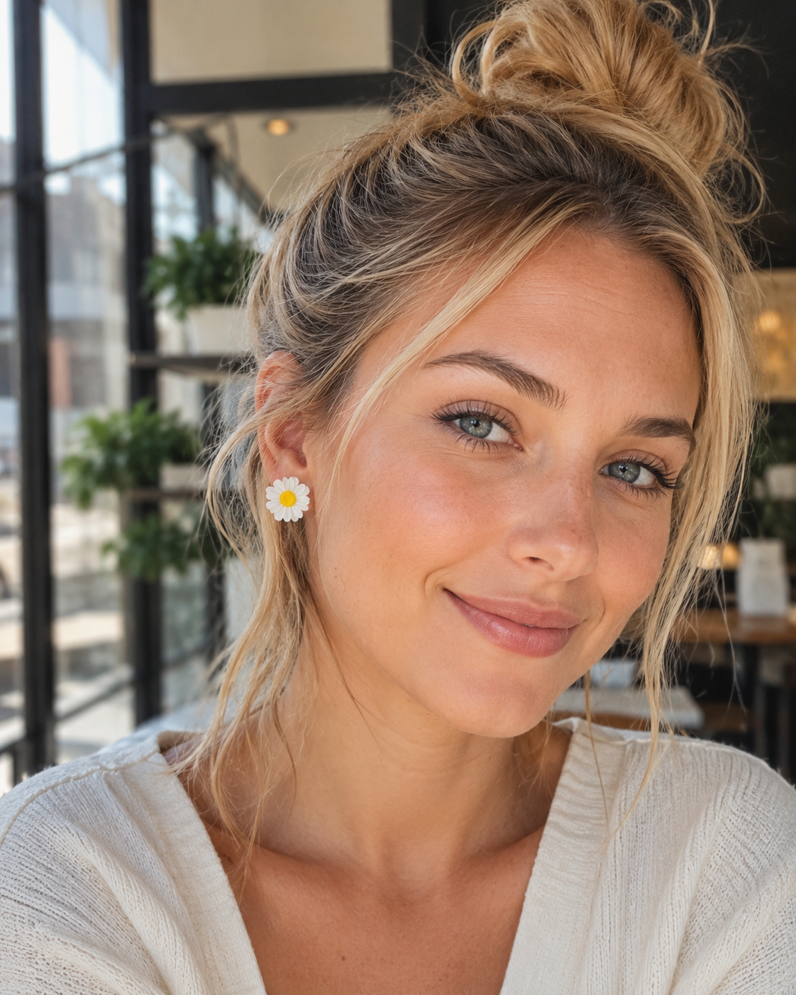 Minimalist Daisy Stud Earrings