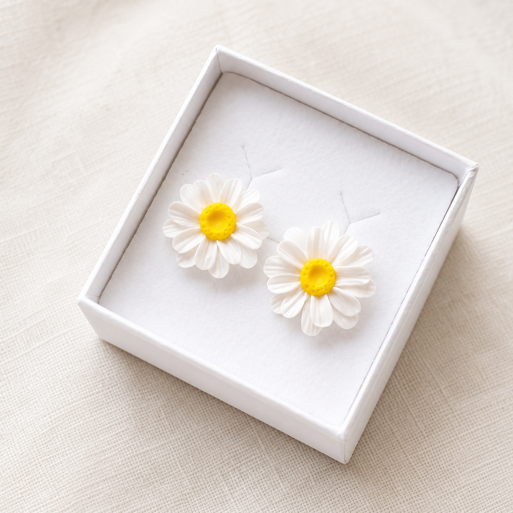 Minimalist Daisy Stud Earrings