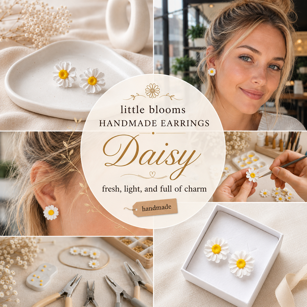 Minimalist Daisy Stud Earrings