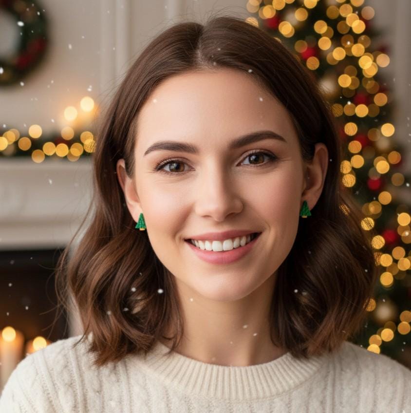 Christmas Stud Earrings Set – Minimalist Polymer Clay Earrings