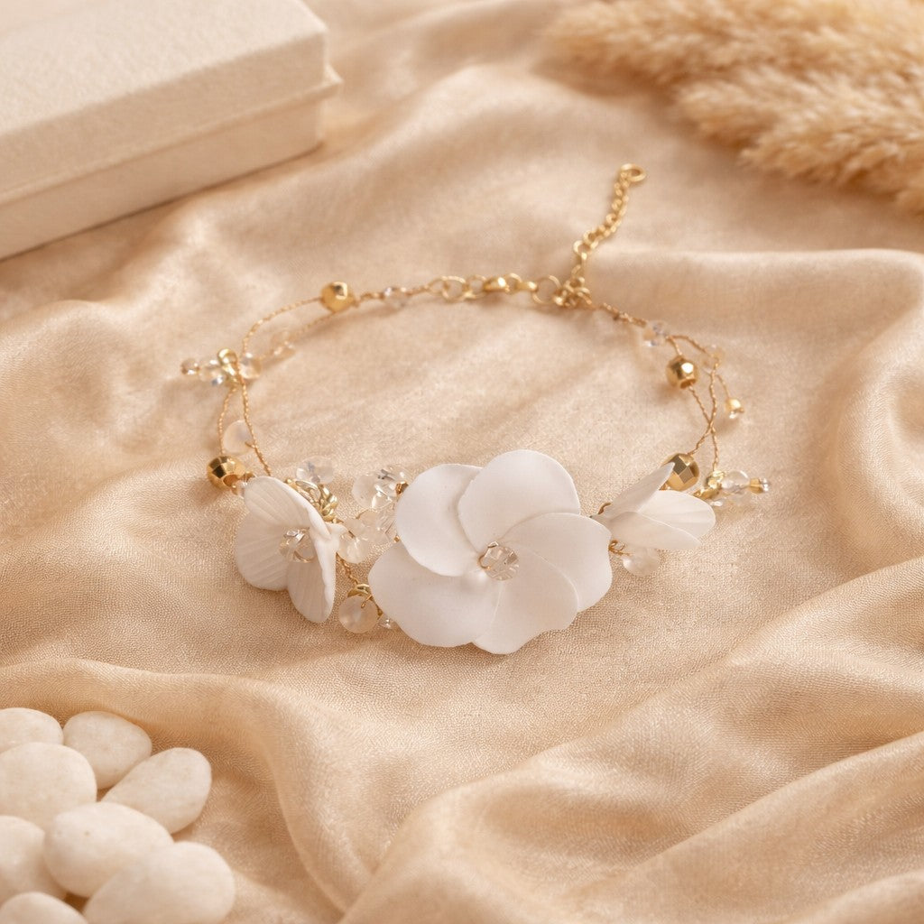White Flower Bracelet