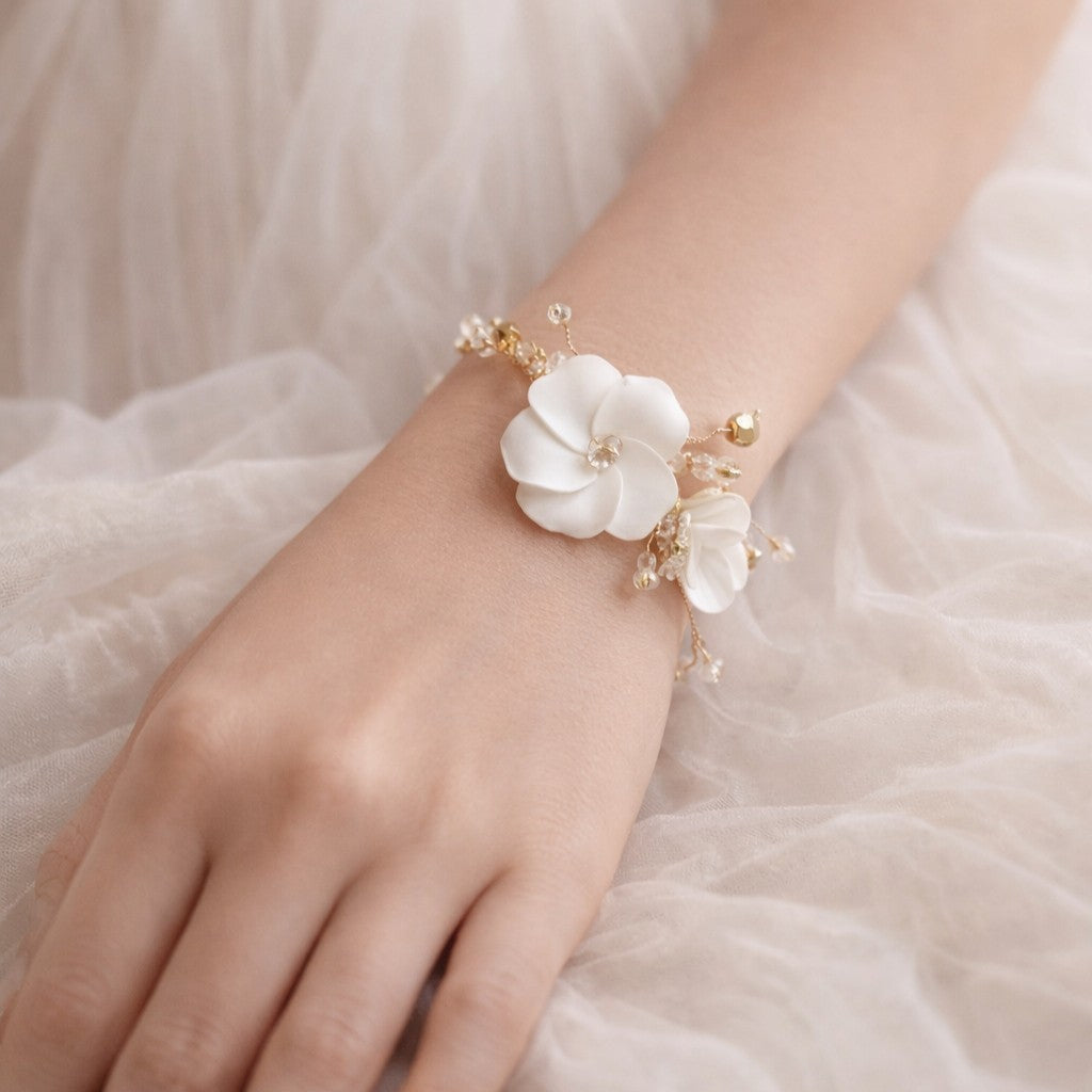 White Flower Bracelet