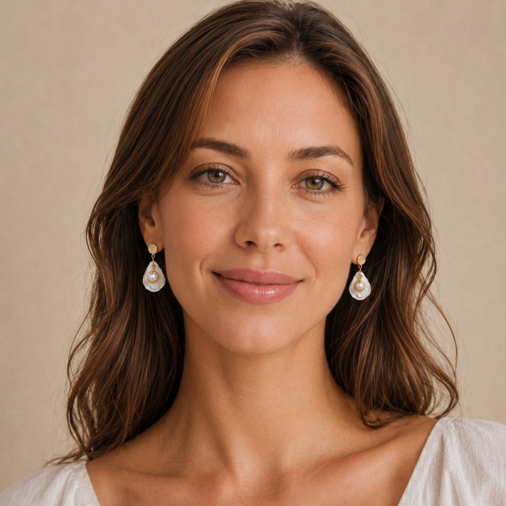 Pearl Petal Earrings | Lightweight White Floral Jewelry