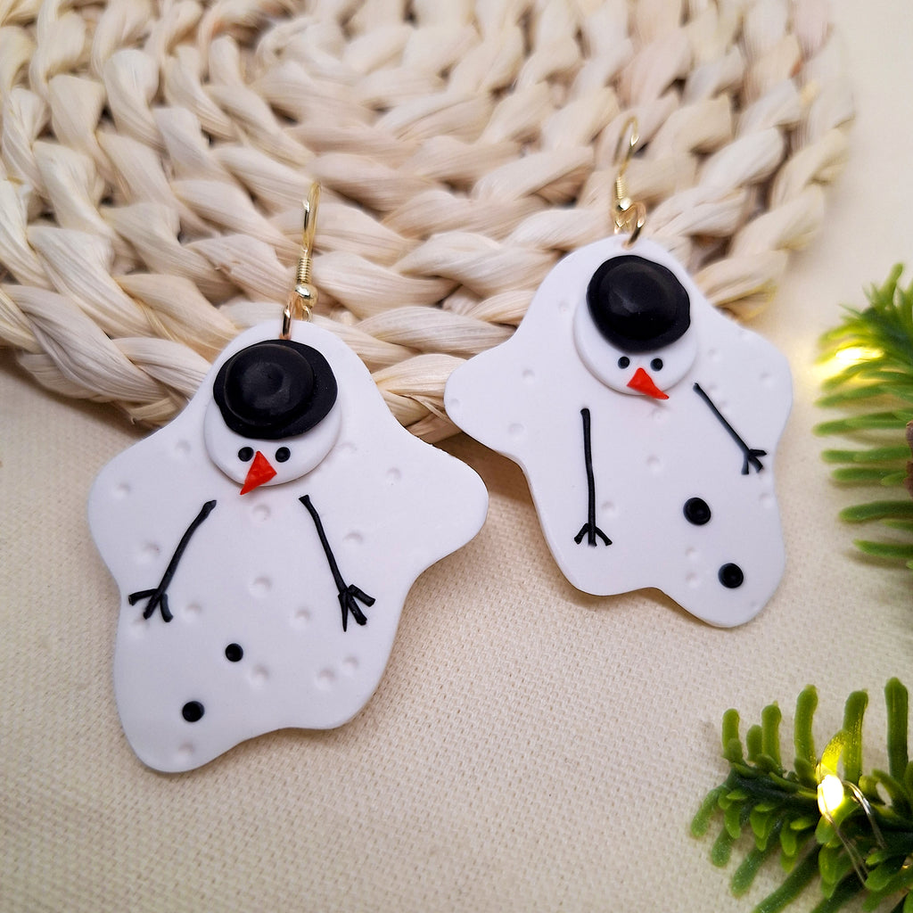 Melted Snowman Earrings