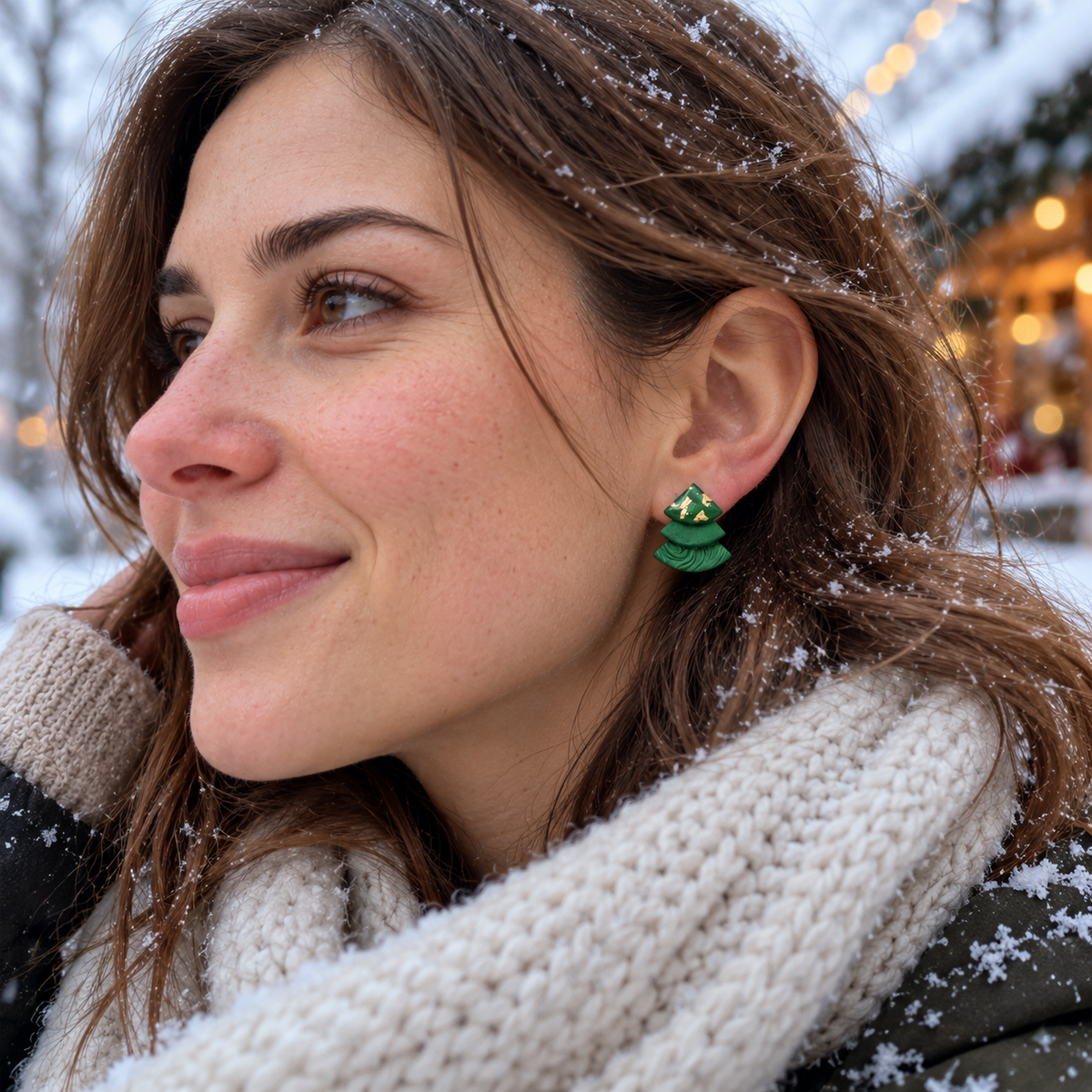 Christmas Tree Earrings stud