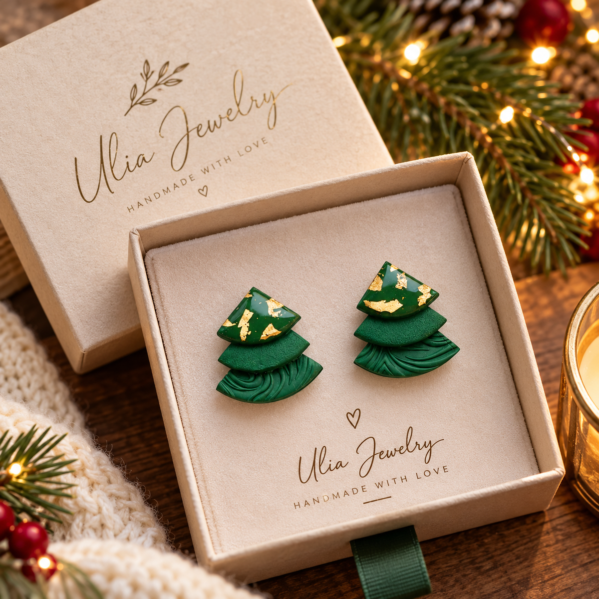 Christmas Tree Earrings stud