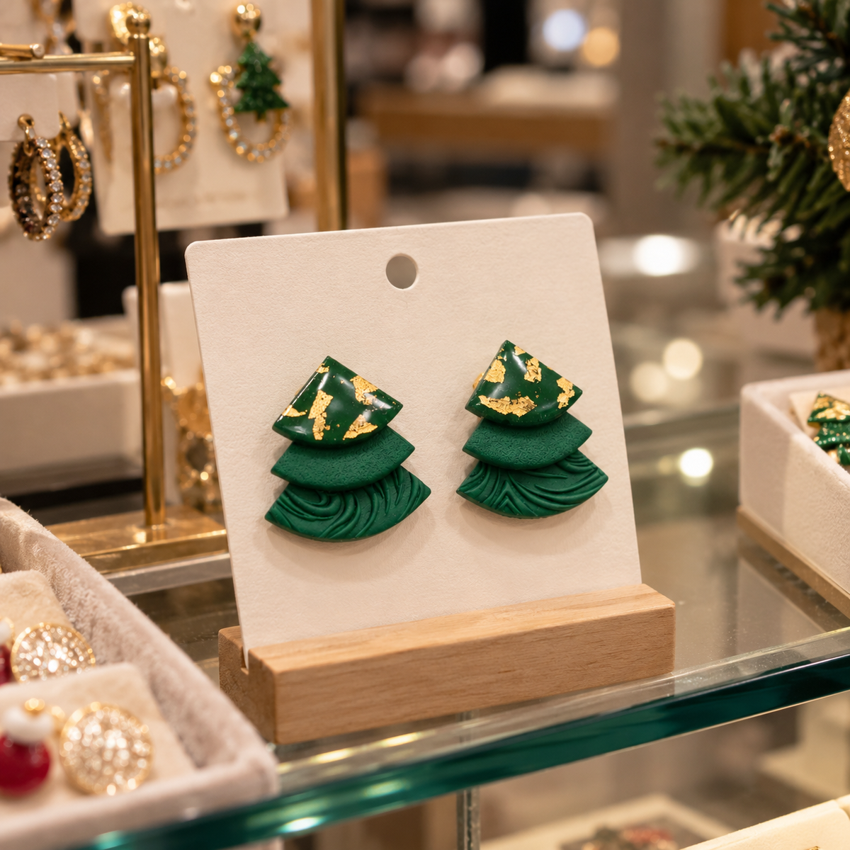 Christmas Tree Earrings stud