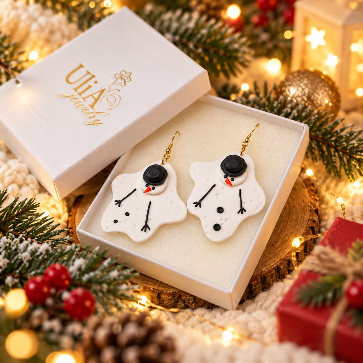 Melted Snowman Earrings