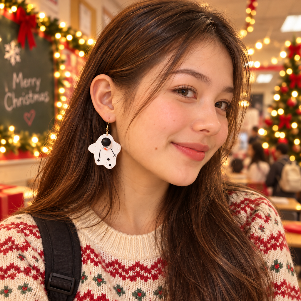 Melted Snowman Earrings