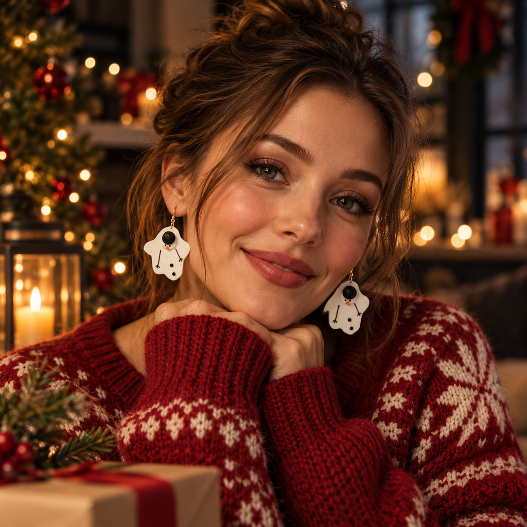 Melted Snowman Earrings