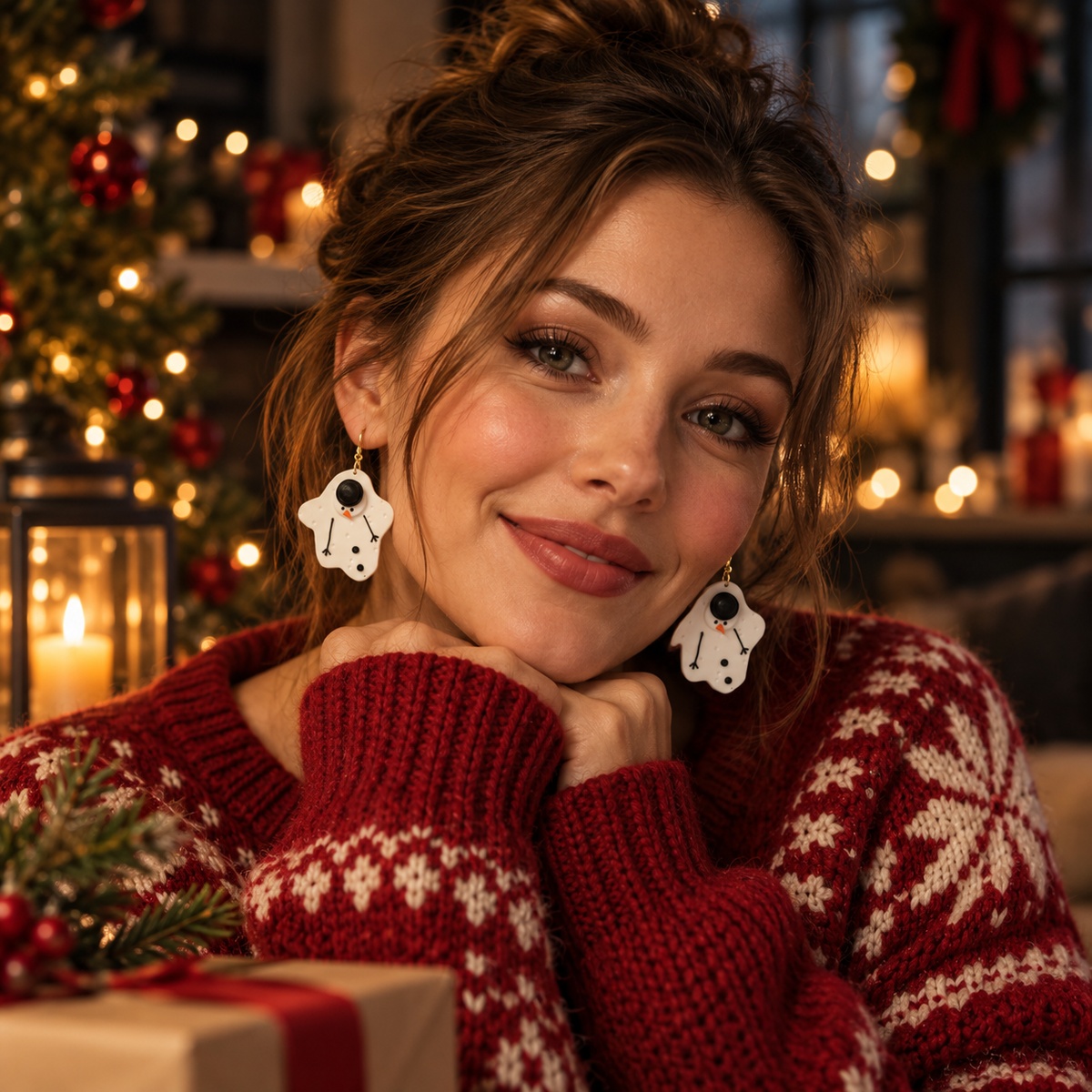 Melted Snowman Earrings