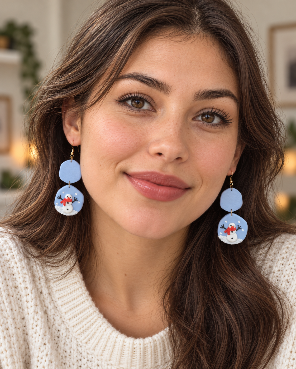 Snowman Christmas Earrings