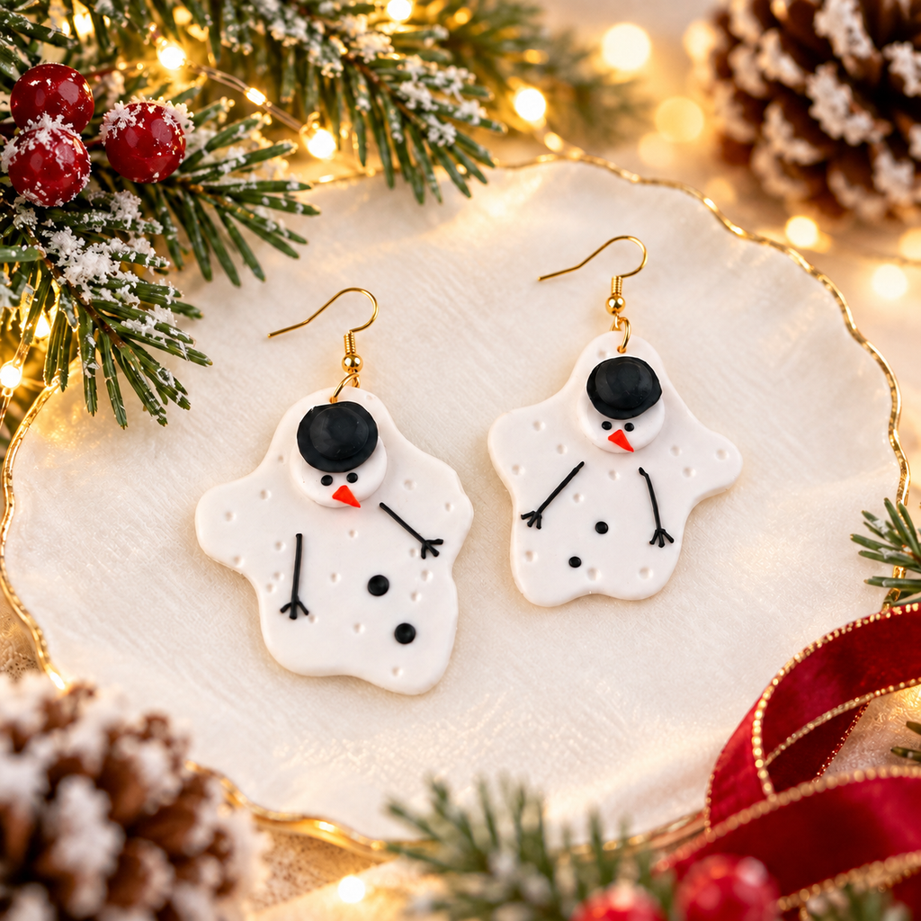 Melted Snowman Earrings