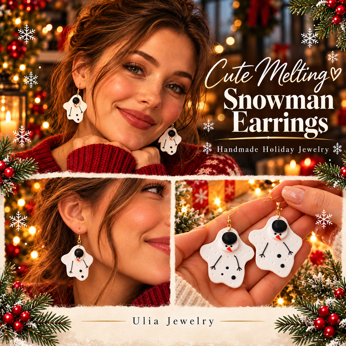 Melted Snowman Earrings