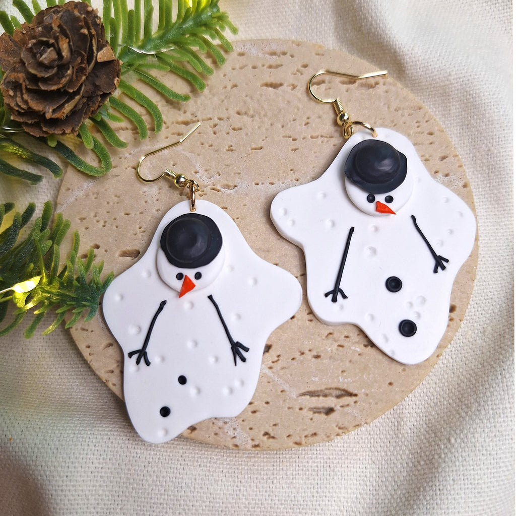 Melted Snowman Earrings