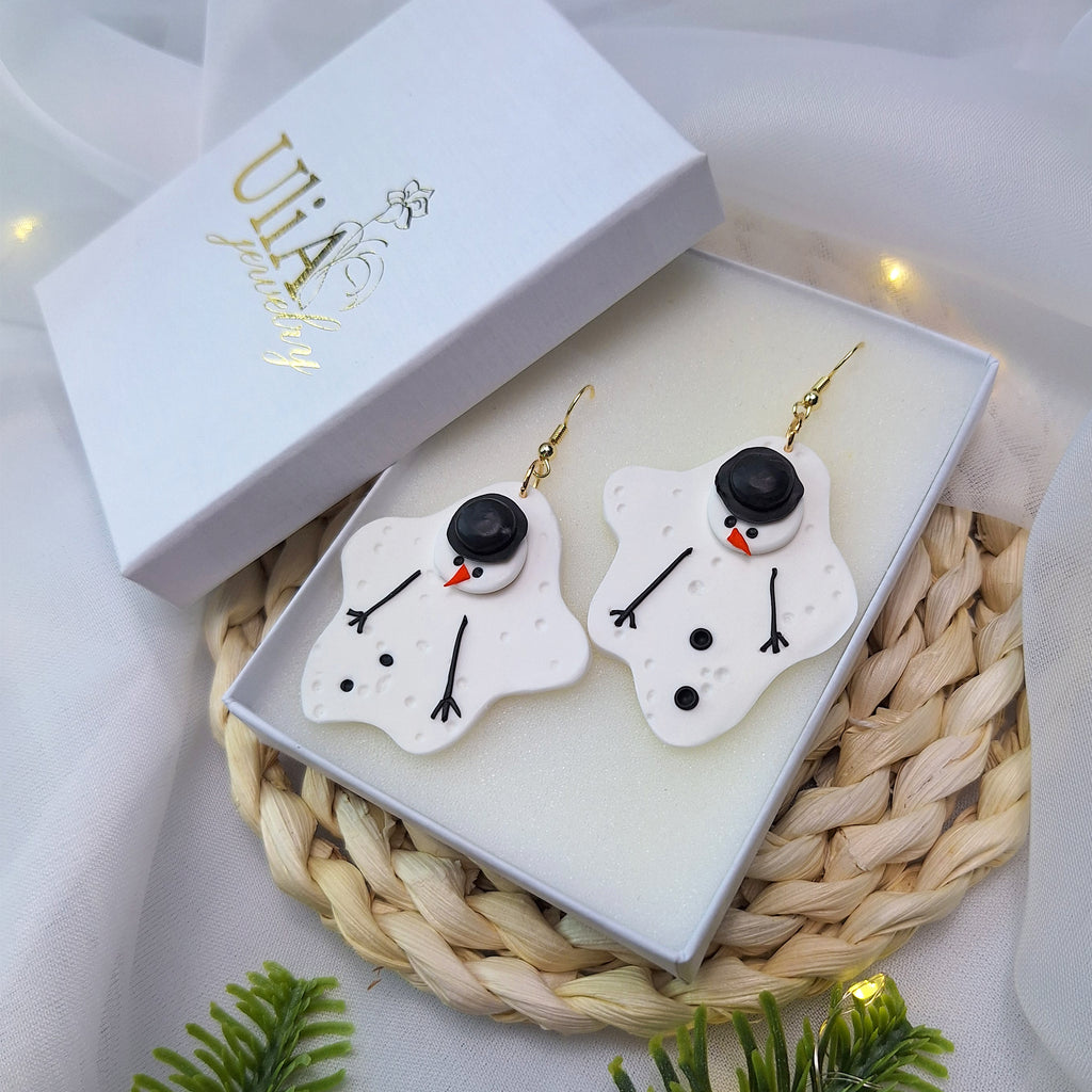 Melted Snowman Earrings