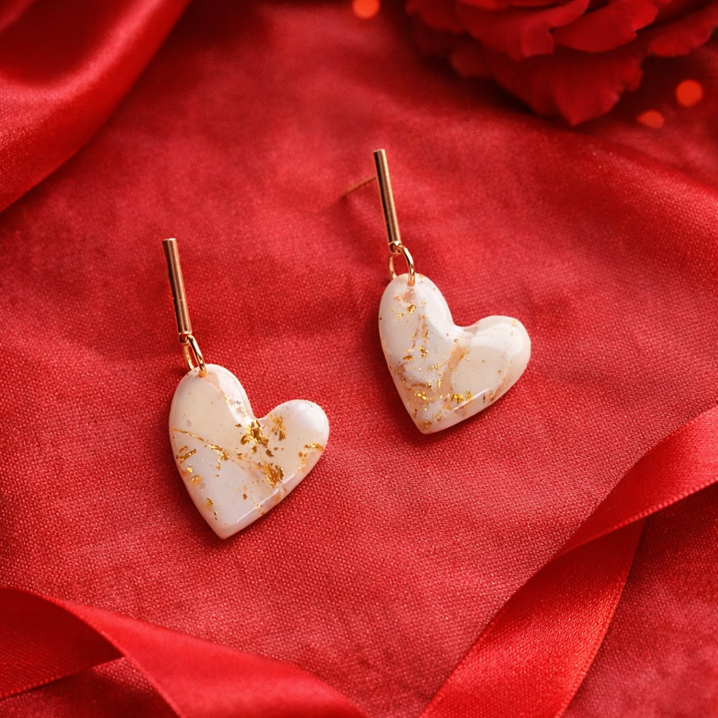 Gold marble heart