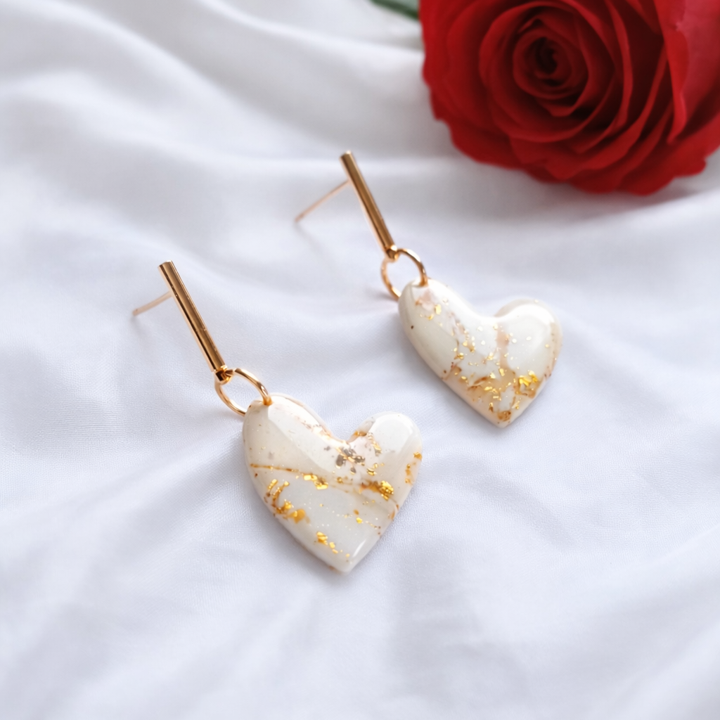 Gold marble heart