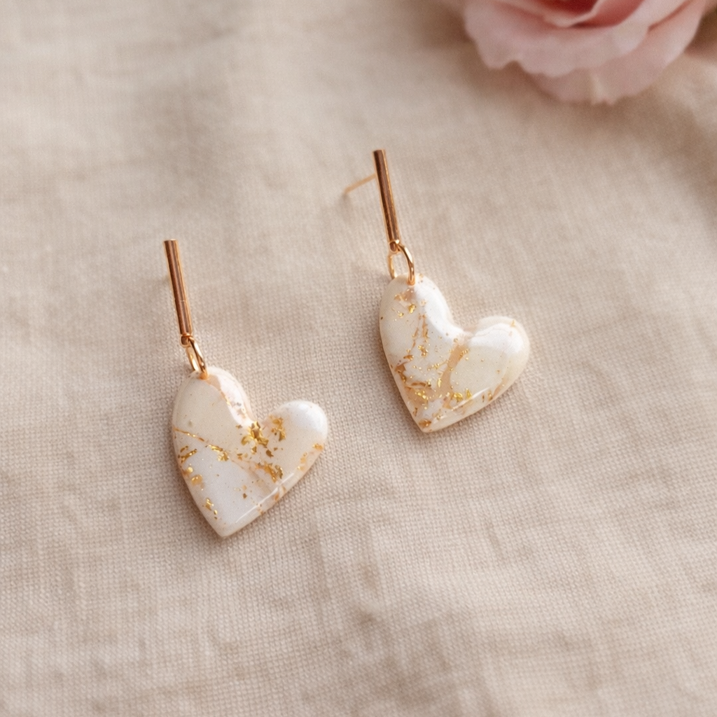 Gold marble heart