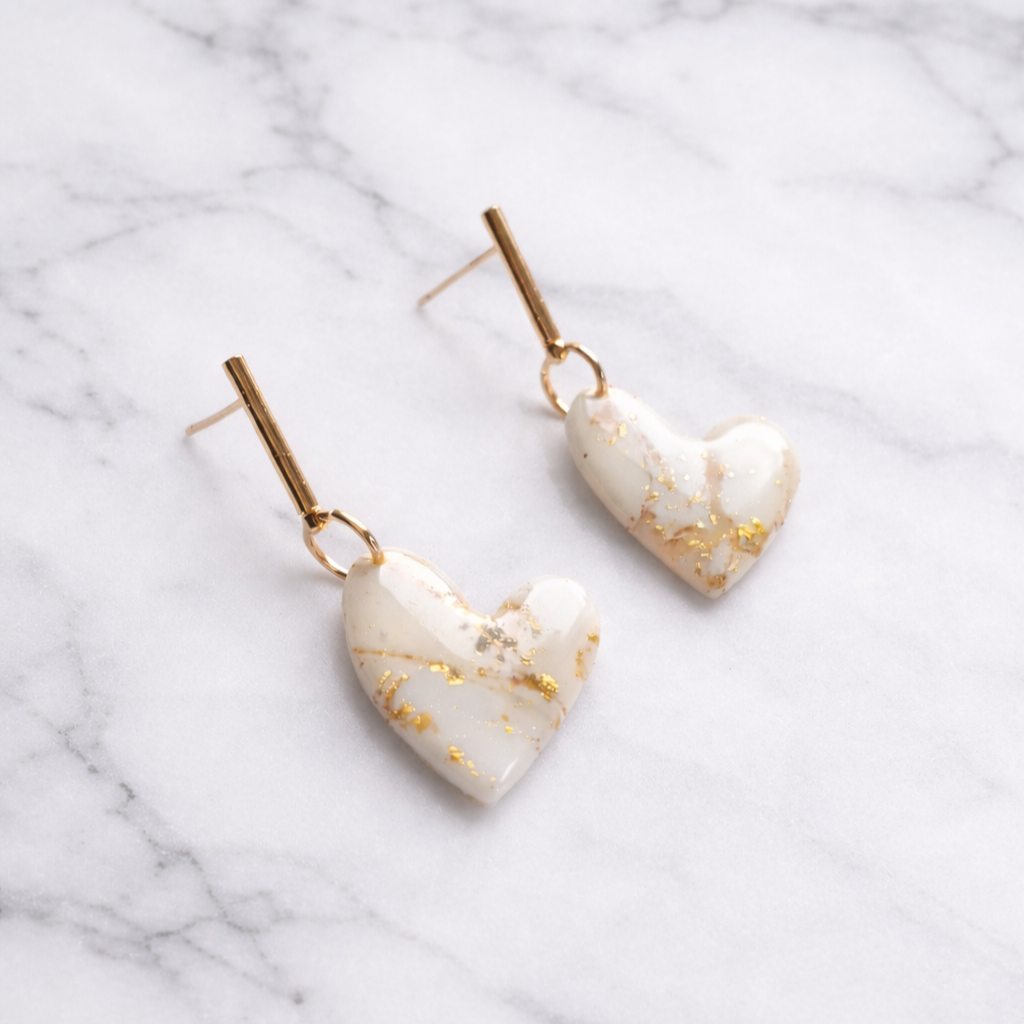 Gold marble heart