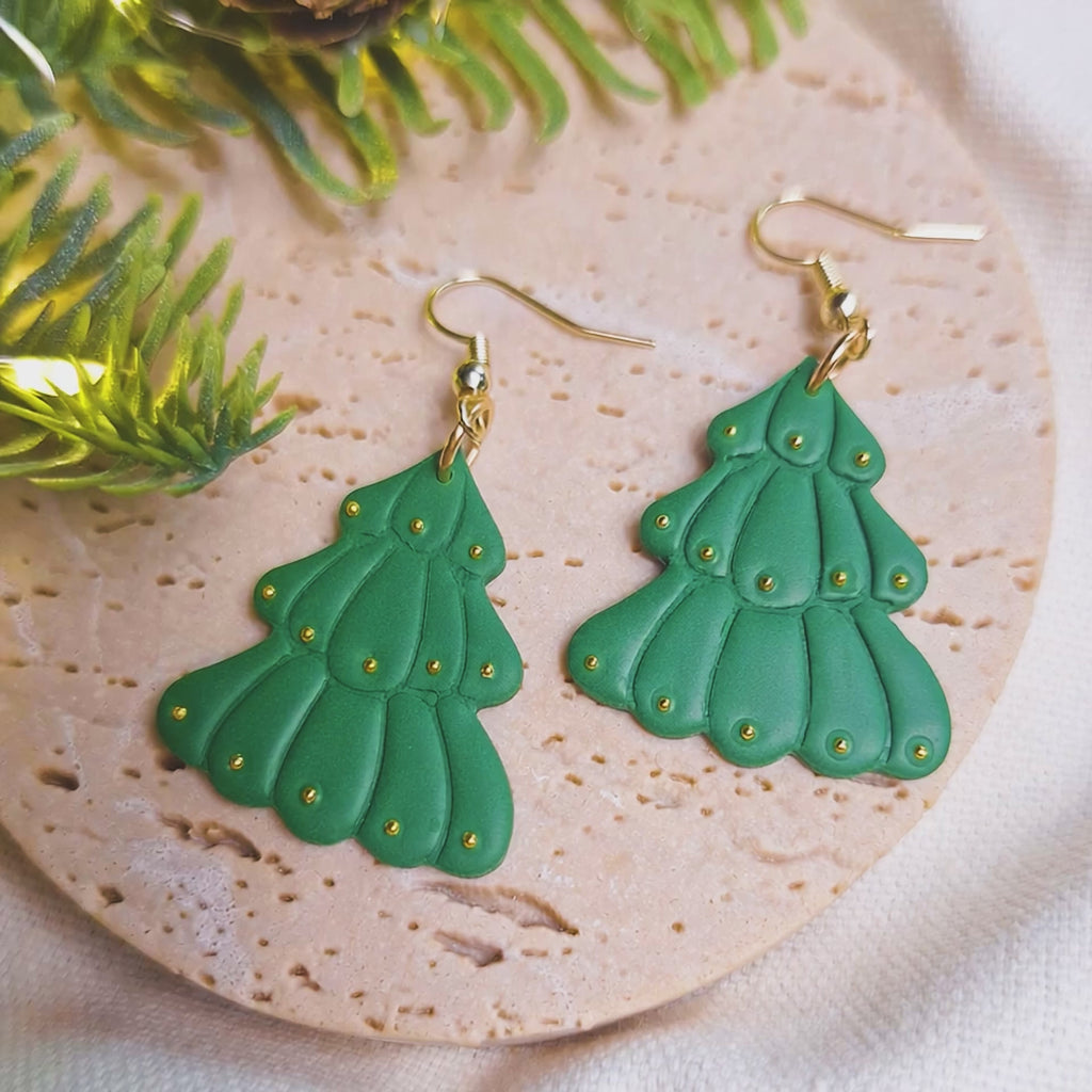 Handmade Christmas Tree Earrings
