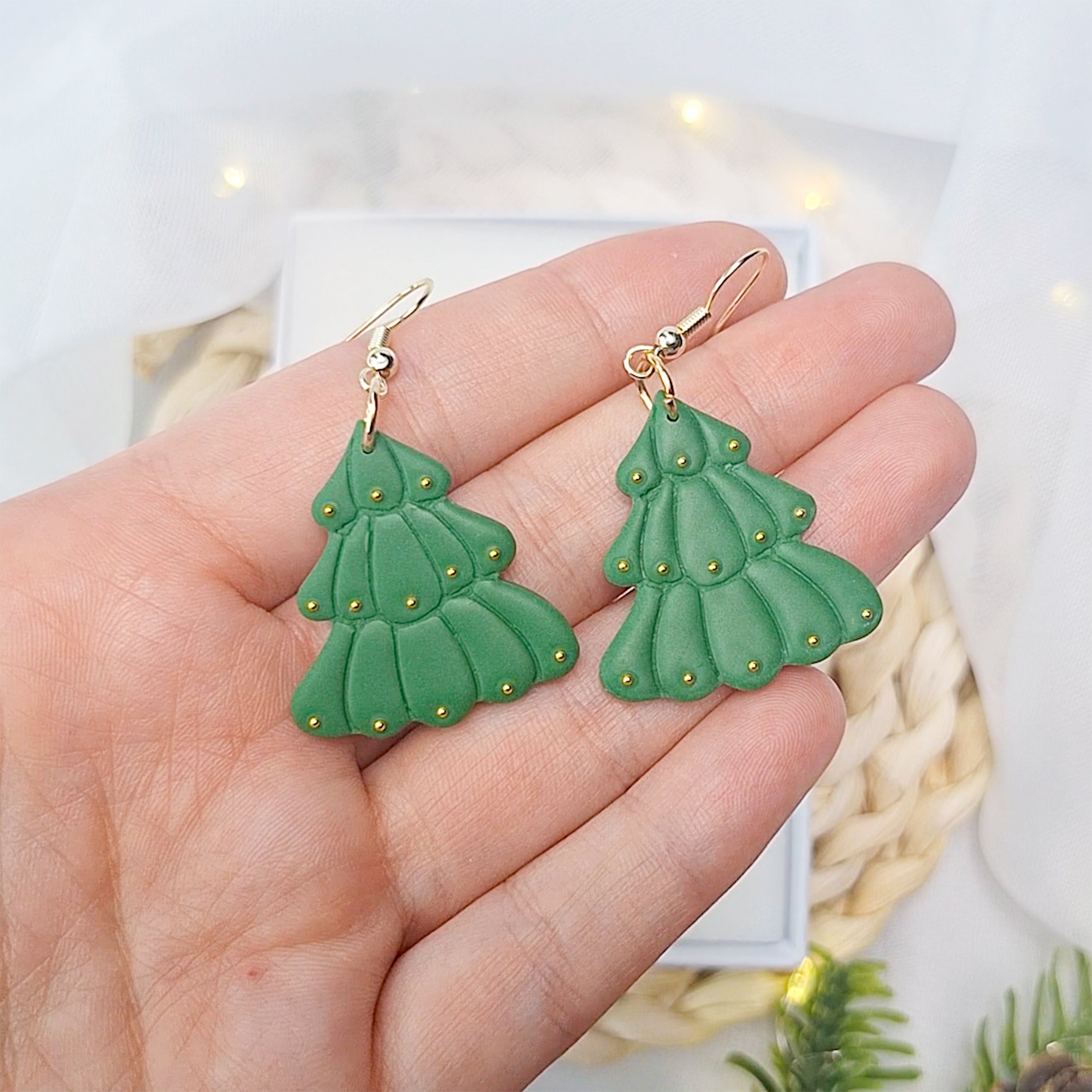 Handmade Christmas Tree Earrings