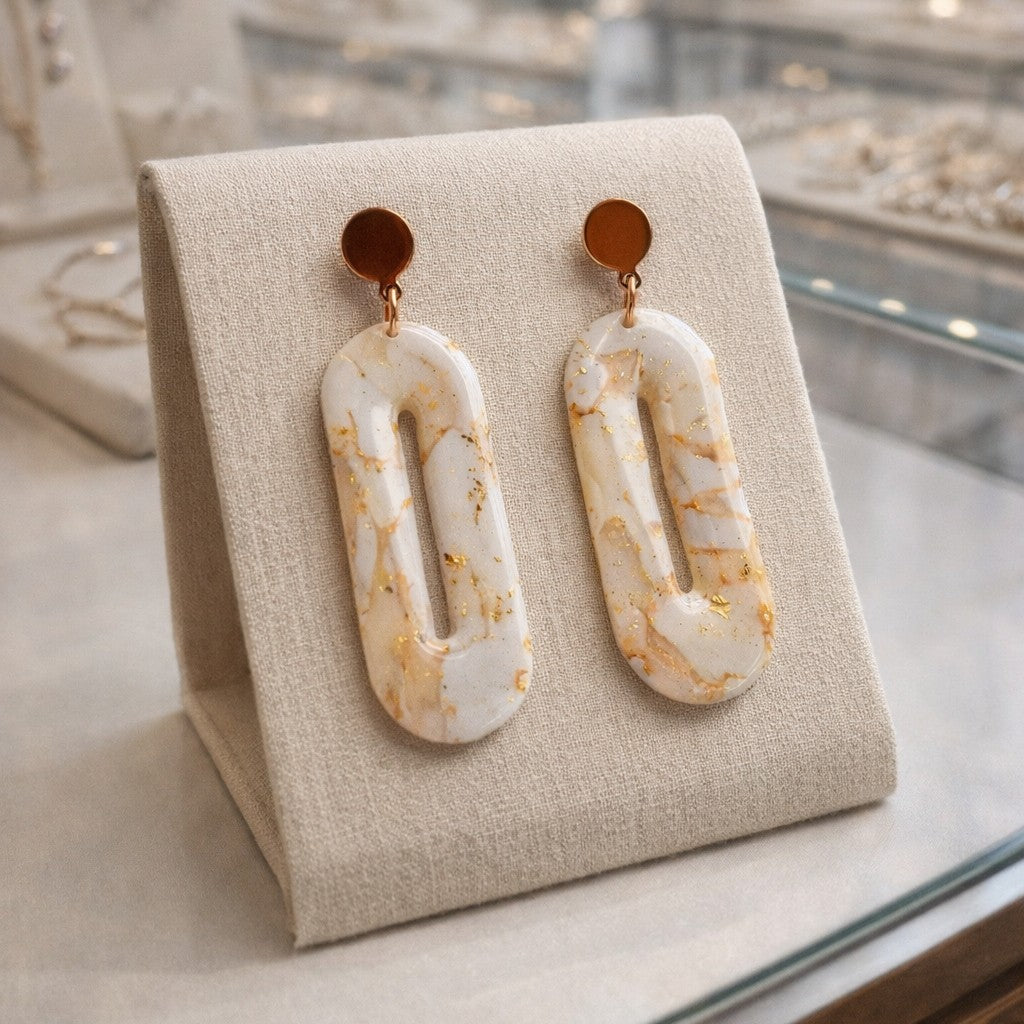 Golden marble 0-shaped form